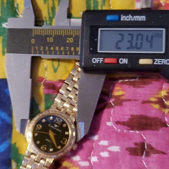 Tavan Wicker Woven Look Gold Tone Women's Watch‎ Diamond Numerals 3766-191 - Picture 8 of 8